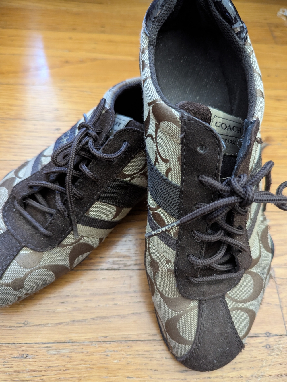 Coach Women's Jane Signature C Monogram Sneakers - Brown/Tan